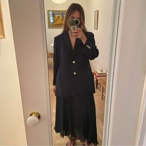 Lauren navy pinstripe blazer